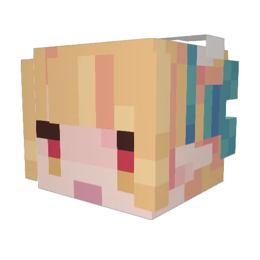 BLUEROSARY Minecraft avatar head, 3D render
