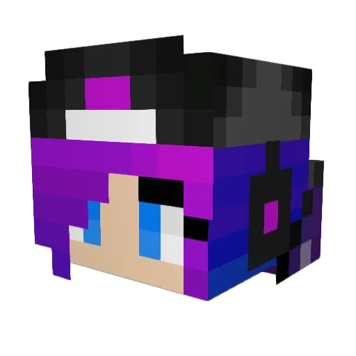 BLUE_BE Minecraft avatar head, 3D render