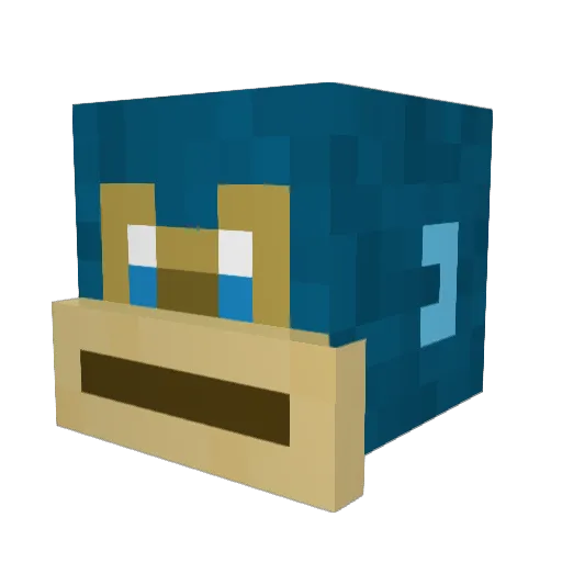 BLUE_monkey2 Minecraft avatar head, 3D render