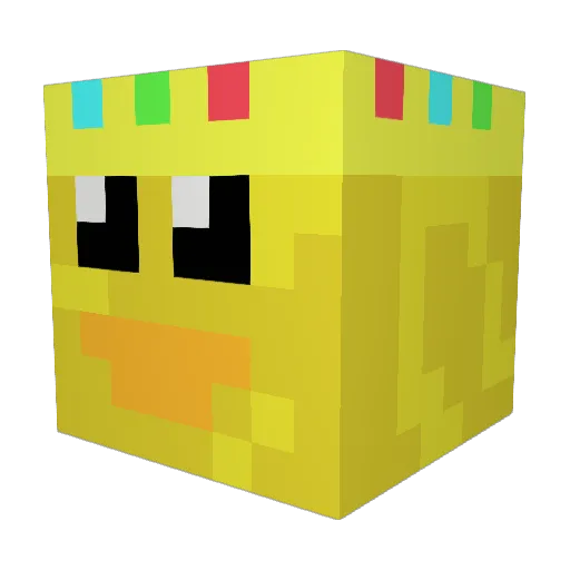 BLUFI_REAL Minecraft avatar head, 3D render