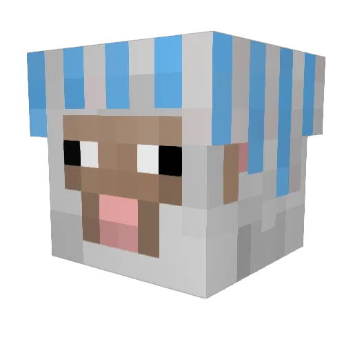 BLUSTUN Minecraft avatar head, 3D render