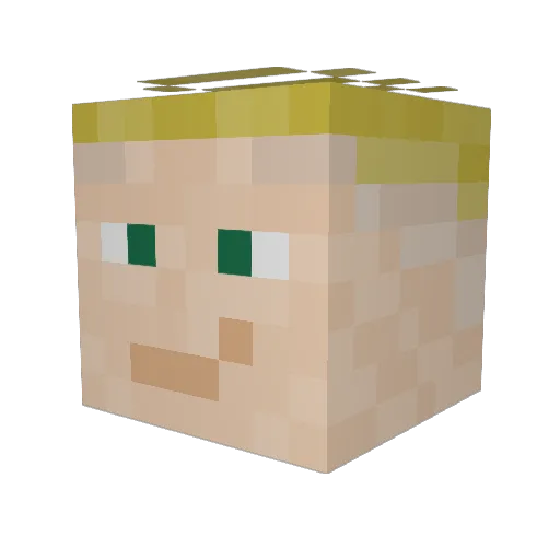 BLUXe_05 Minecraft avatar head, 3D render