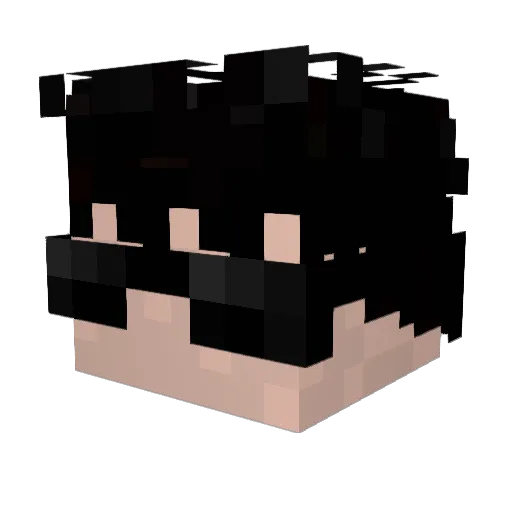 BLVCK_MASK Minecraft avatar head, 3D render