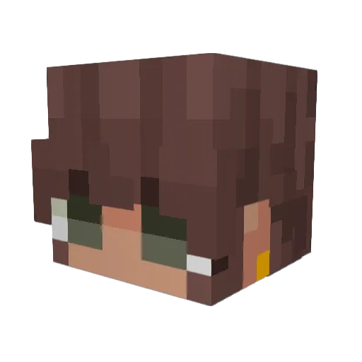 BLVCK_STVR Minecraft avatar head, 3D render