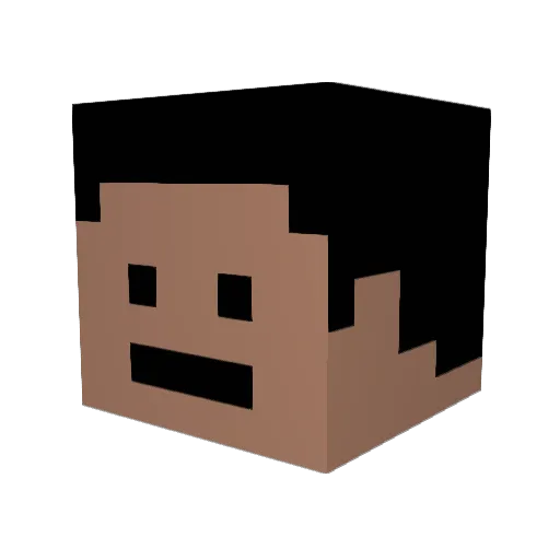 BM0314 Minecraft avatar head, 3D render