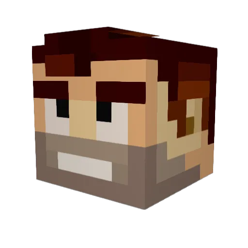 BM2764 Minecraft avatar head, 3D render