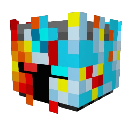 BMCHD Minecraft avatar head, 3D render
