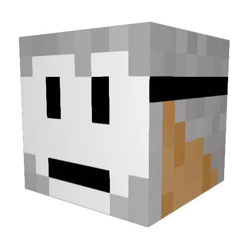 BM_Zero Minecraft avatar head, 3D render