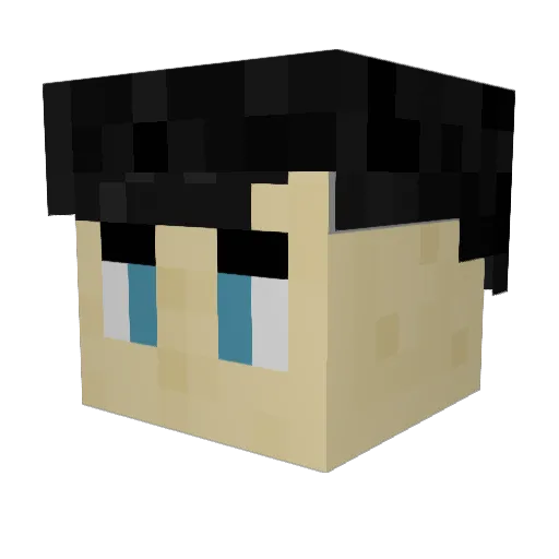 BO0OBA Minecraft avatar head, 3D render