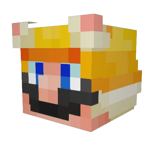 BOBOHOW Minecraft avatar head, 3D render