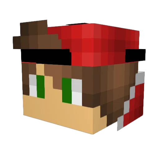 BOBOMETIU Minecraft avatar head, 3D render
