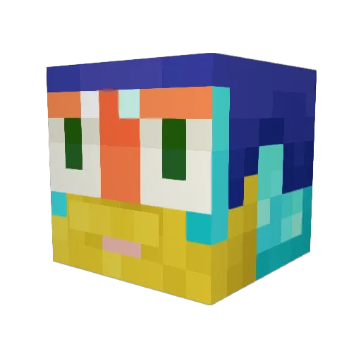 BOBoats Minecraft avatar head, 3D render