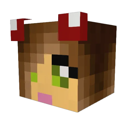 BOGOlion Minecraft avatar head, 3D render