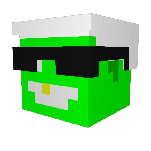 BOK0L Minecraft avatar head, 3D render
