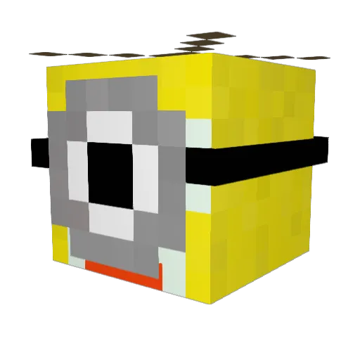 BONO_042 Minecraft avatar head, 3D render