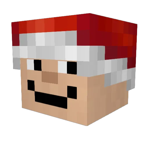 BOOOOOOSHE Minecraft avatar head, 3D render