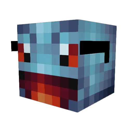 BOSS75CA Minecraft avatar head, 3D render