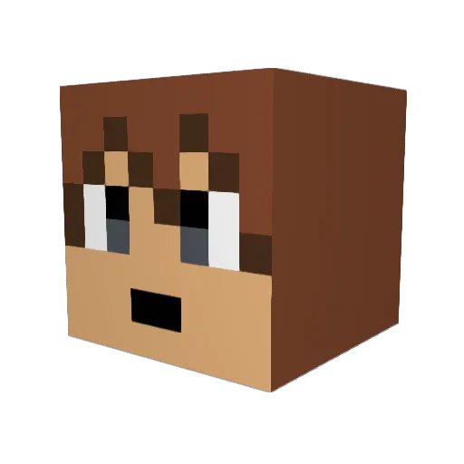 BOl7m Minecraft avatar head, 3D render