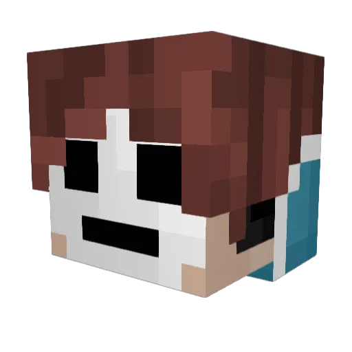 BOlVC Minecraft avatar head, 3D render