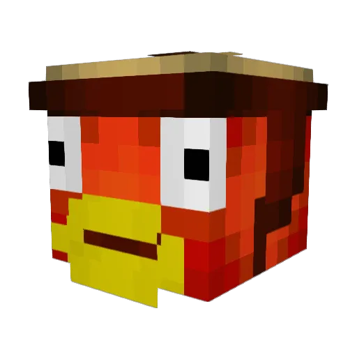 BPBF Minecraft avatar head, 3D render