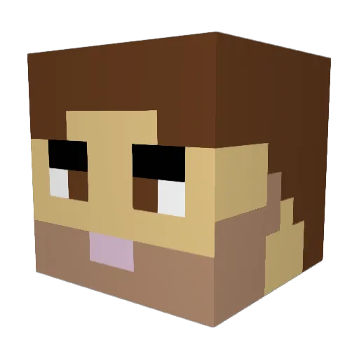 BPIF Minecraft avatar head, 3D render