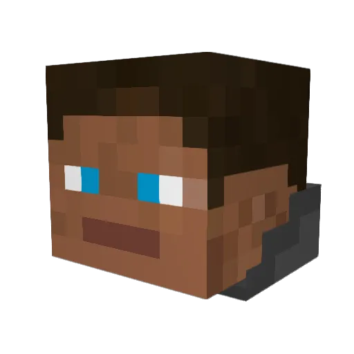 BPsan Minecraft avatar head, 3D render