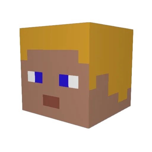 BR122898 Minecraft avatar head, 3D render