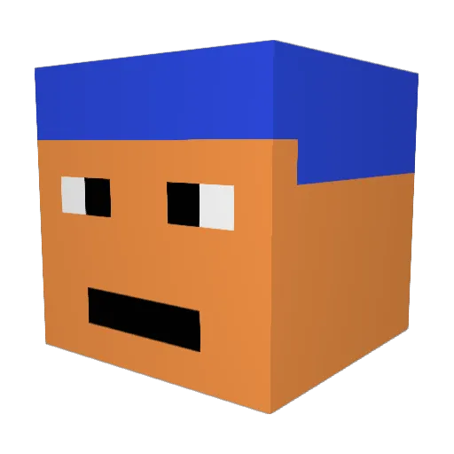 BRABoodo Minecraft avatar head, 3D render
