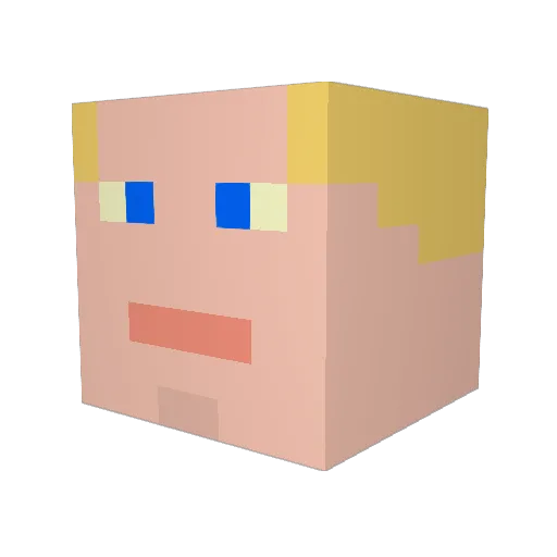 BRBGOING2MOON Minecraft avatar head, 3D render