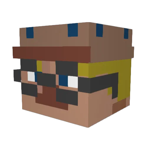 BRINX04 Minecraft avatar head, 3D render