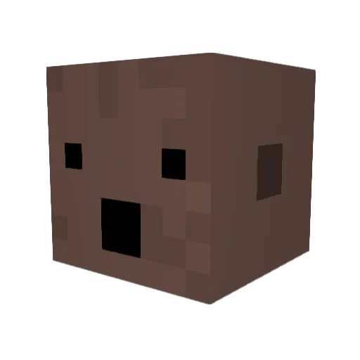 BROWNBAER Minecraft avatar head, 3D render