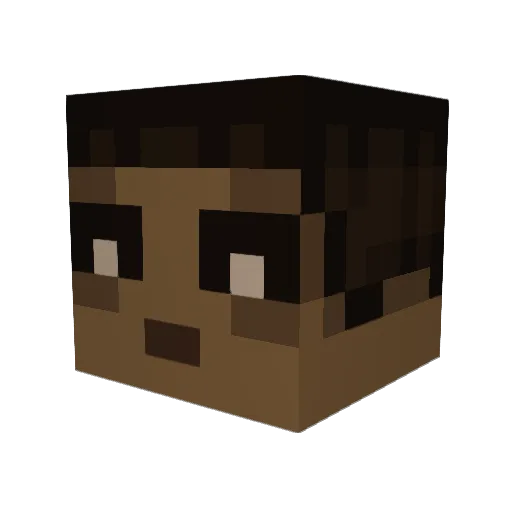 BRUZZK Minecraft avatar head, 3D render