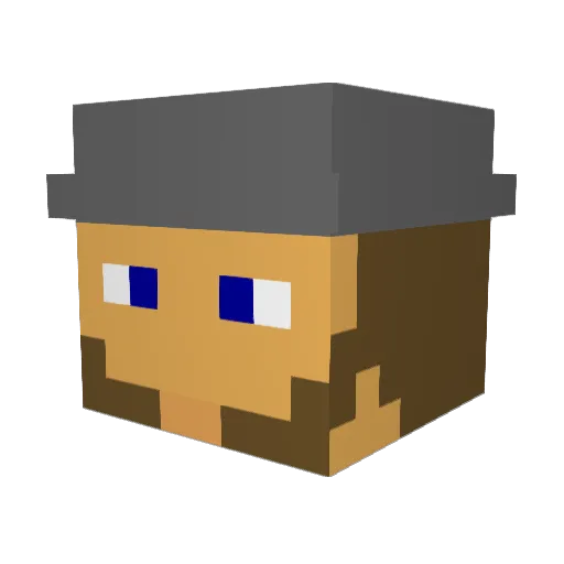 BR_lk Minecraft avatar head, 3D render