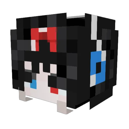 BT0100 Minecraft avatar head, 3D render