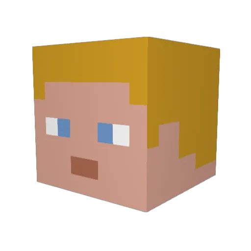 BT77 Minecraft avatar head, 3D render