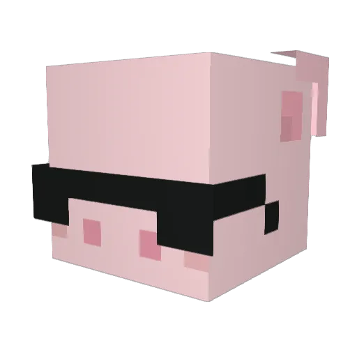 BTTNCRT Minecraft avatar head, 3D render
