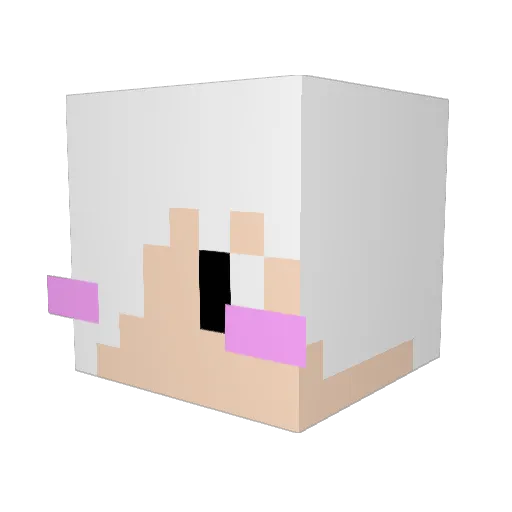 BUB_POP Minecraft avatar head, 3D render