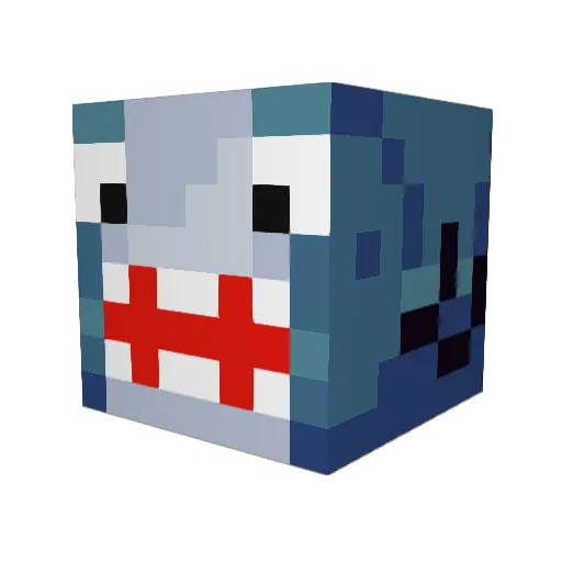 BULLSHARQ Minecraft avatar head, 3D render