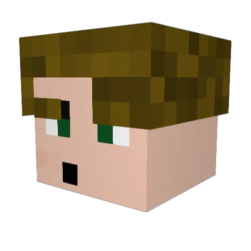 BUNN1NGS Minecraft avatar head, 3D render
