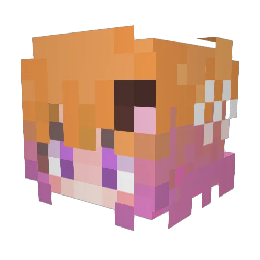 BUN_Chaan Minecraft avatar head, 3D render
