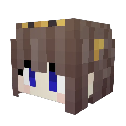 BUTASHINE Minecraft avatar head, 3D render