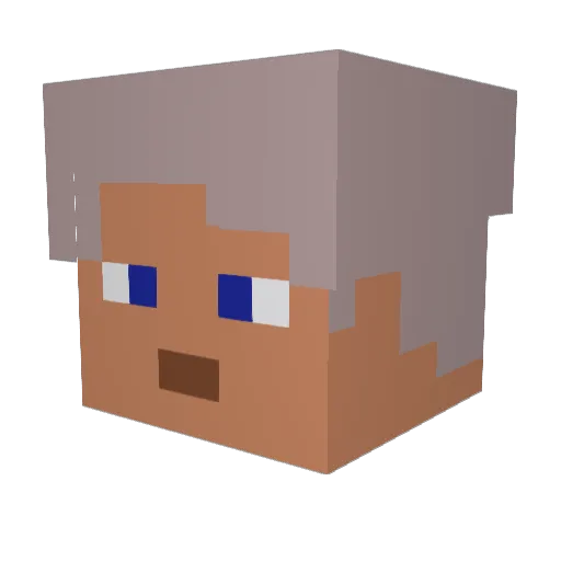 BUY_BTC Minecraft avatar head, 3D render