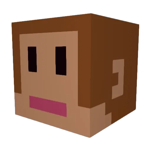 BU_Joker Minecraft avatar head, 3D render