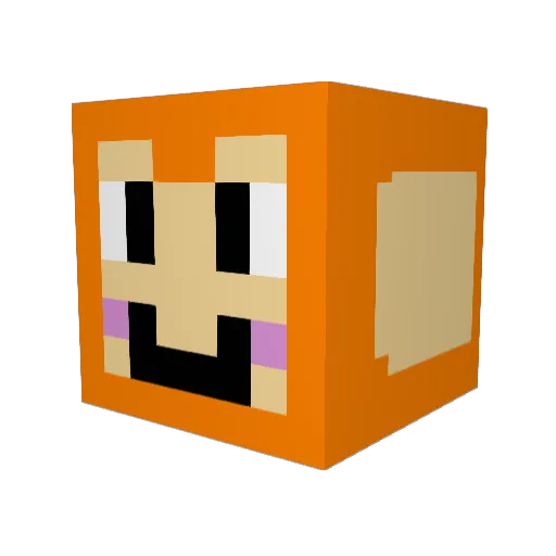 BV15 Minecraft avatar head, 3D render