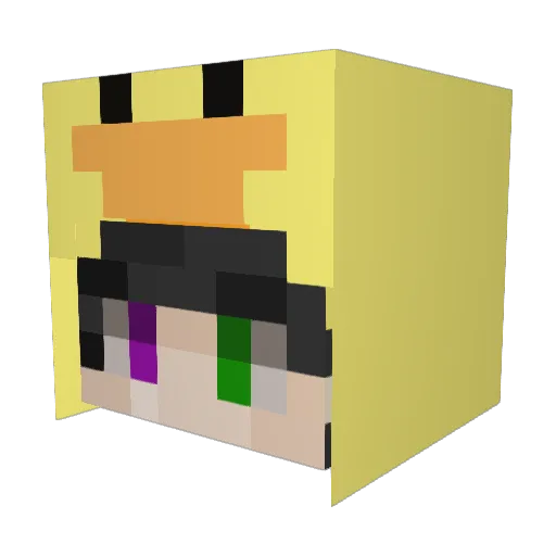 BV3T Minecraft avatar head, 3D render