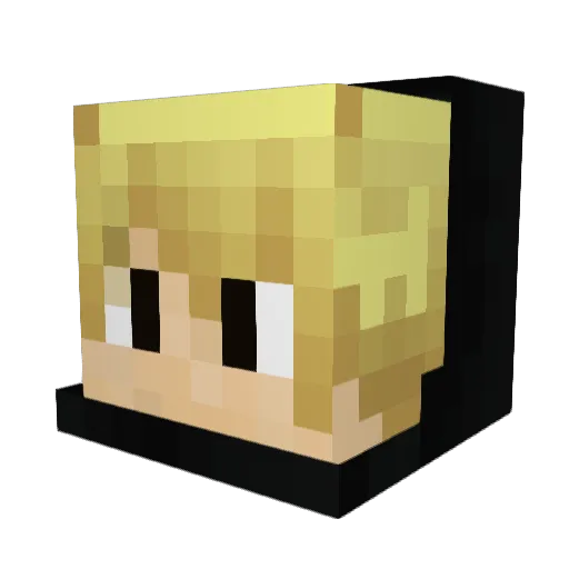 BYUvi Minecraft avatar head, 3D render