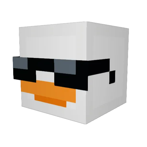 B_E_N_O Minecraft avatar head, 3D render