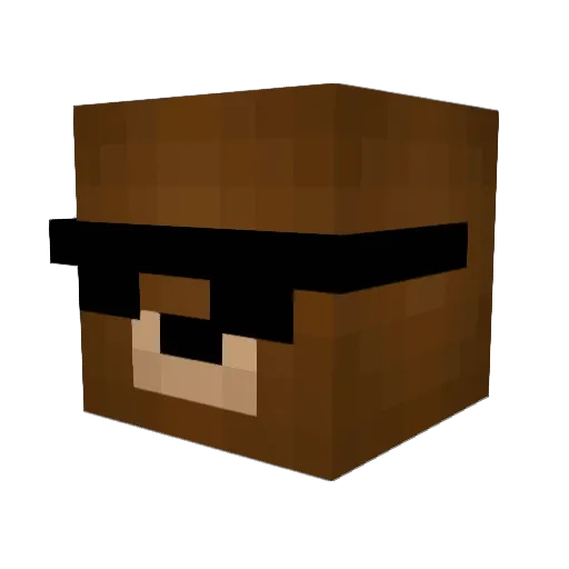 B_L_G Minecraft avatar head, 3D render