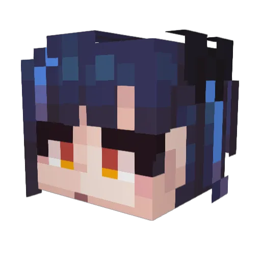B_Light_ Minecraft avatar head, 3D render