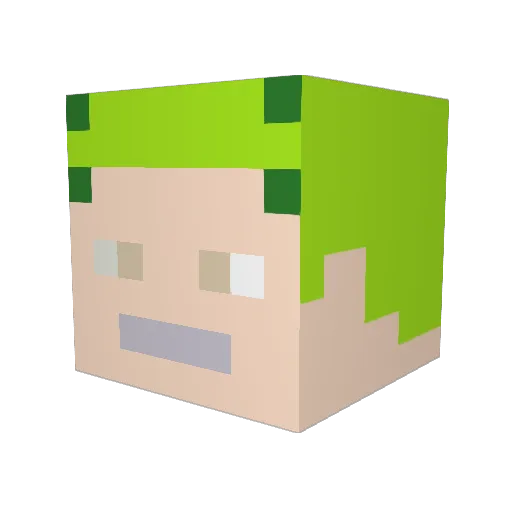 B_M_O_O Minecraft avatar head, 3D render